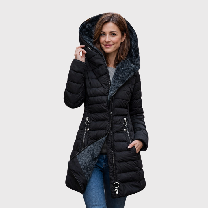 Ruchmira - Cappotto Impermeabile Imbottito Con Cappuccio e Fodera In Pile