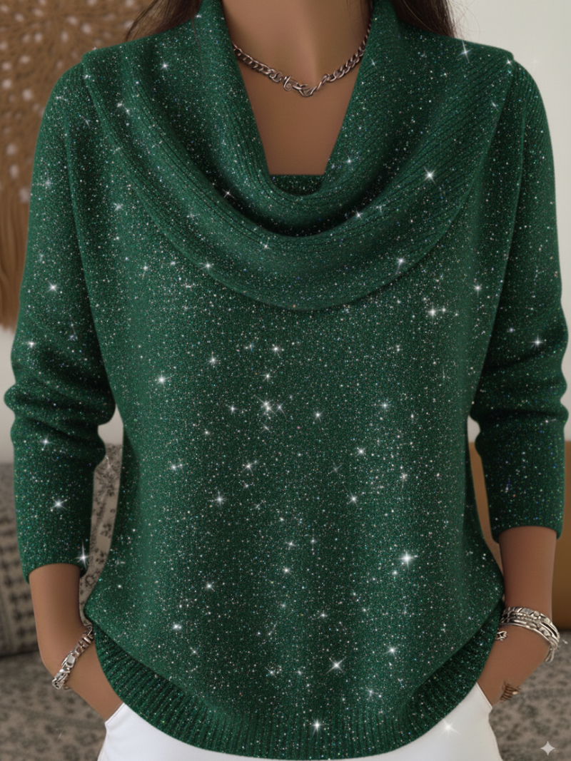 Waynwood - Maglione Scintillante Con Collo Decorativo
