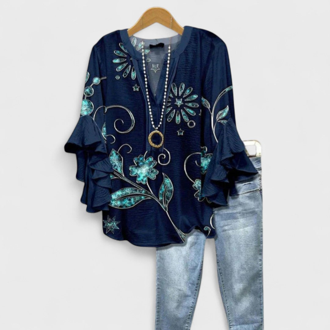 Rachida - Elegante Camicetta Con Stampa Floreale