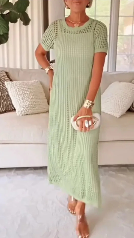 Jilena - Abito Lungo Maxi Con Ritaglio + Abito Intimo In Omaggio