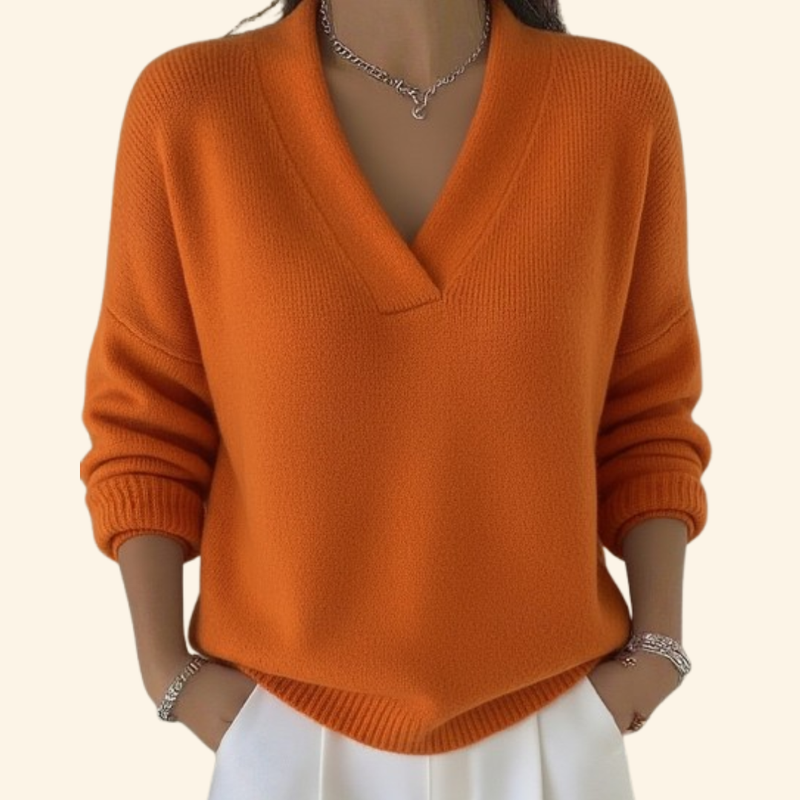 Taleena - Maglione Con Scollo a V e Maniche Lunghe