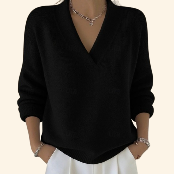 Taleena - Maglione Con Scollo a V e Maniche Lunghe