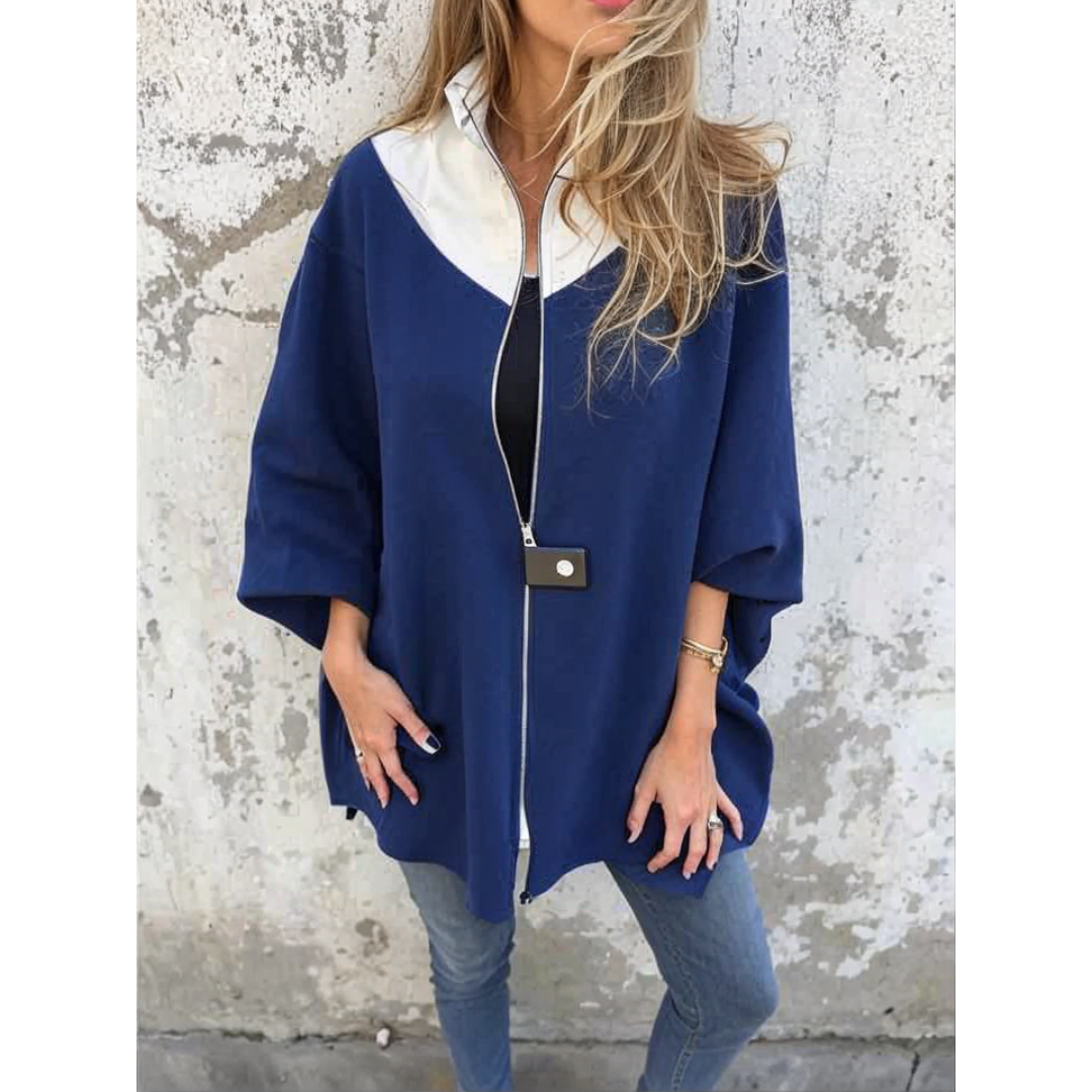 Francina - Cappotto Con Cerniera Allentata e Colletto Alto