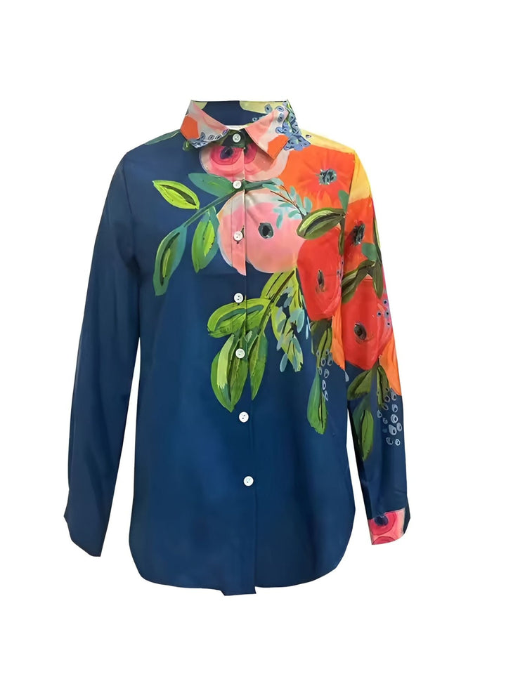 Fioralba - Camicia a Maniche Lunghe Con Stampa Floreale
