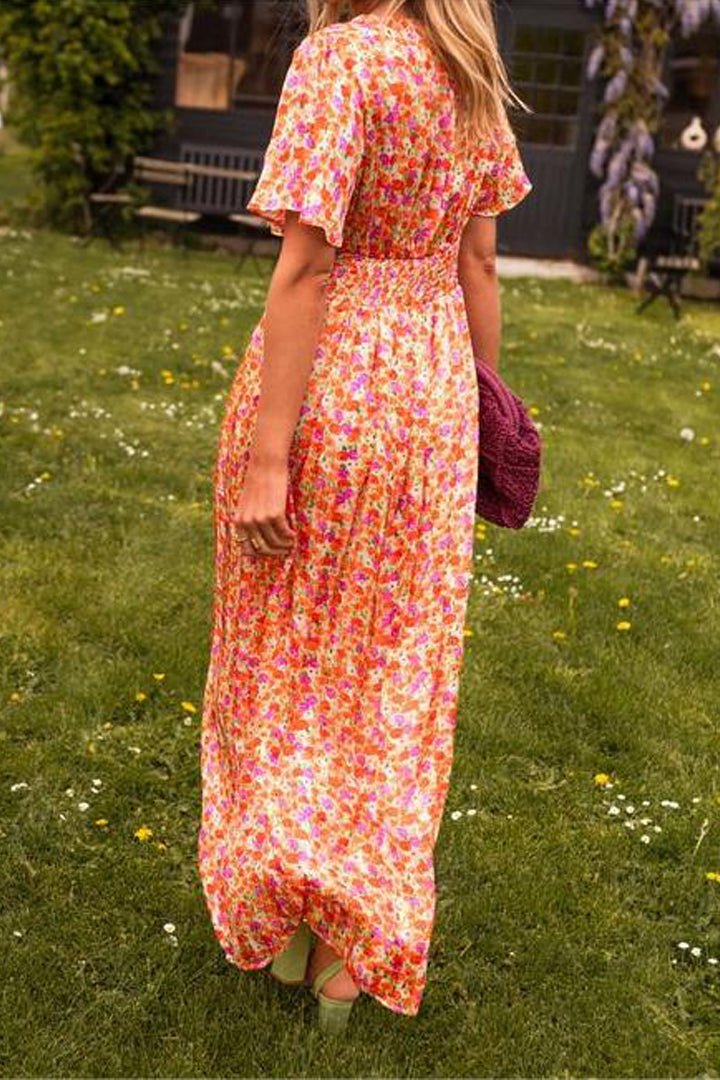 Capucine - Elegante Abito Lungo Con Fiori