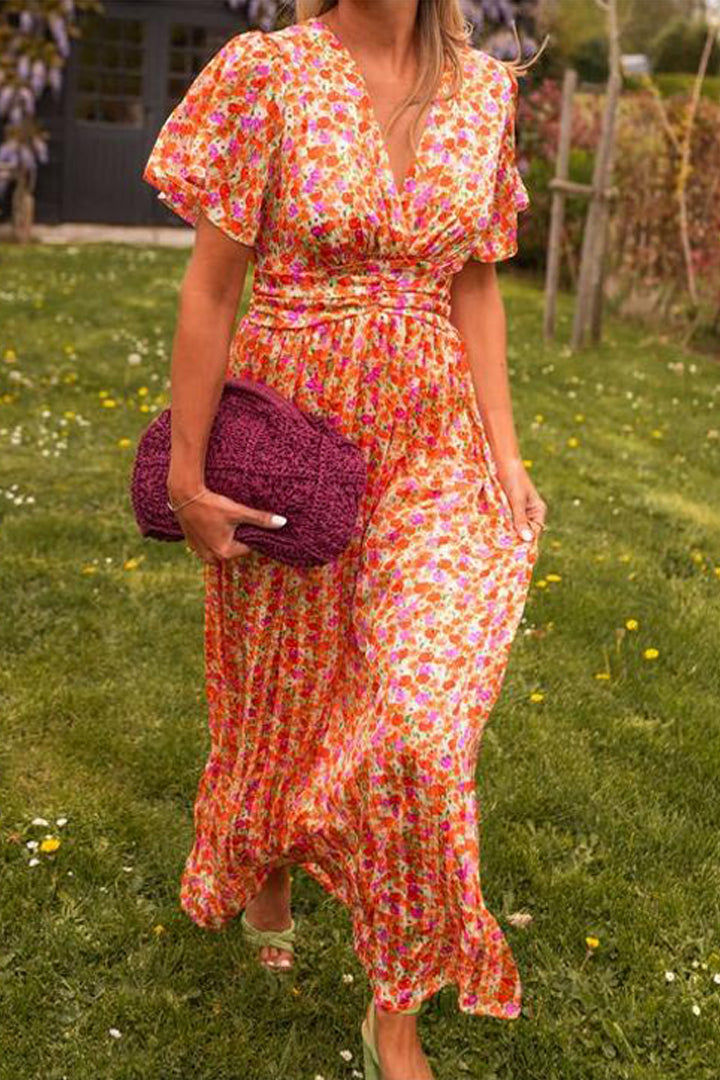Capucine - Elegante Abito Lungo Con Fiori
