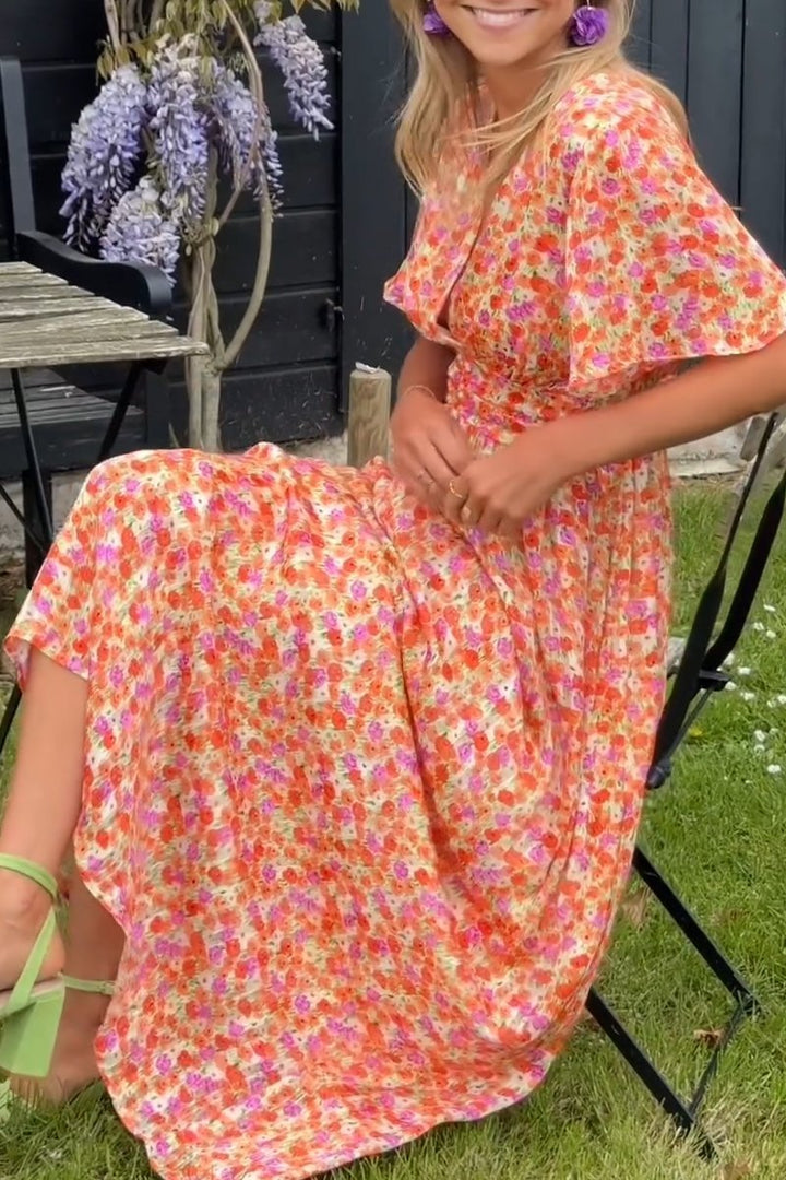 Capucine - Elegante Abito Lungo Con Fiori