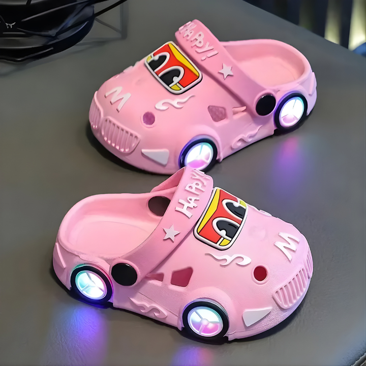 KidVroom - Pantofole LED Per Bambini Con Ruote Luminose e Cinturino