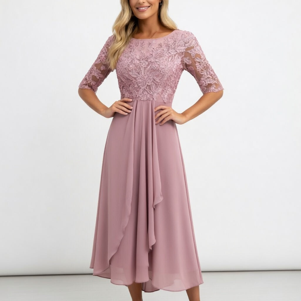 Zerda - Elegante Abito Midi in Pizzo