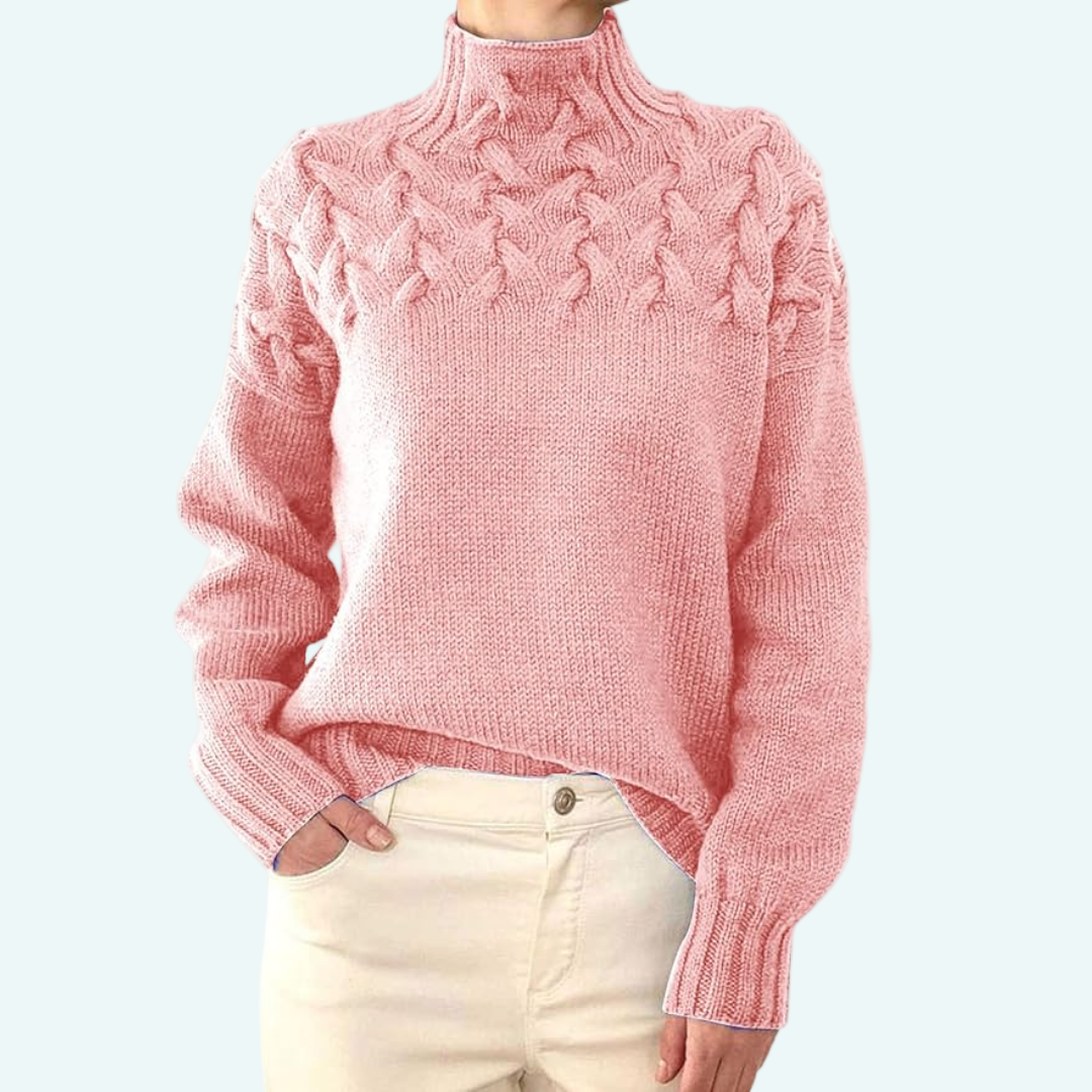 Farrah - Elegante Maglione a Collo Alto Lavorato a Maglia