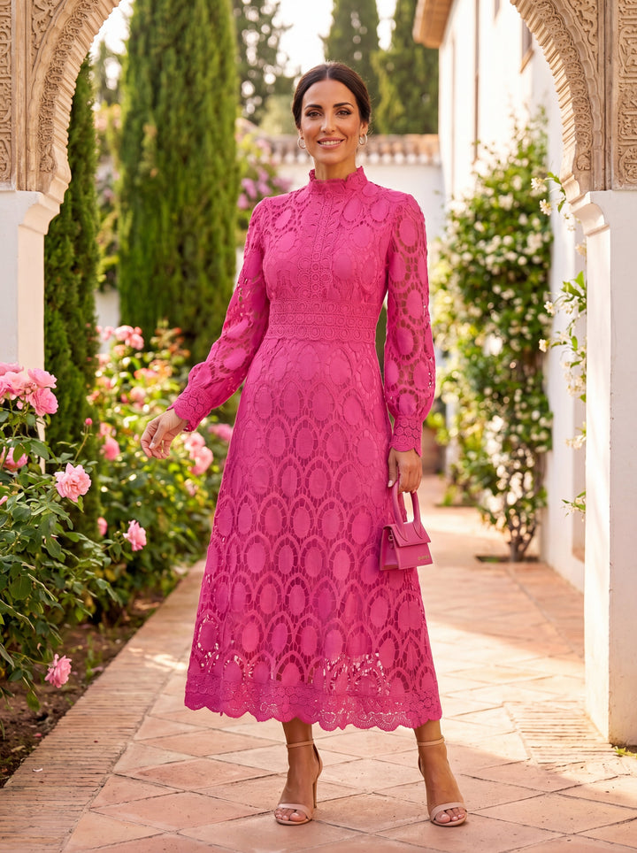 Maelle - Elegante Abito in Pizzo a Maniche Lunghe