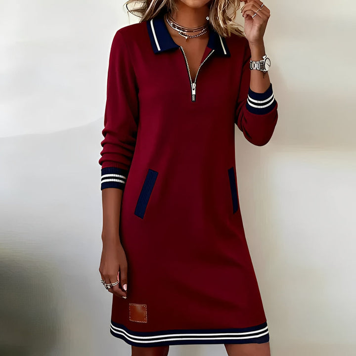 Keshara - Elegante Abito in Cotone a Maniche lunghe
