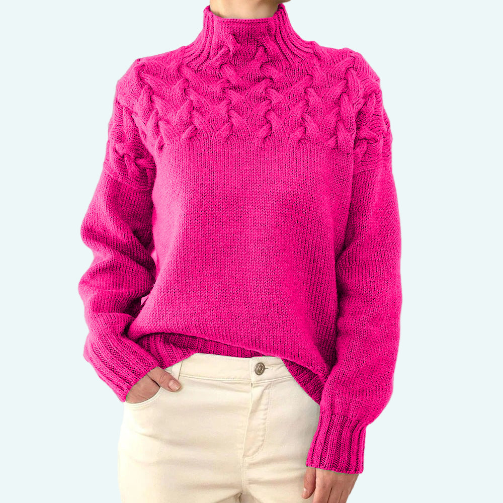 Farrah - Elegante Maglione a Collo Alto Lavorato a Maglia
