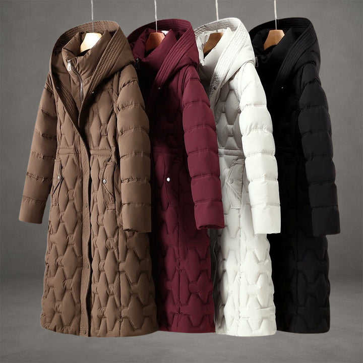 Avishag - Cappotto Lungo Imbottito Con Cappuccio