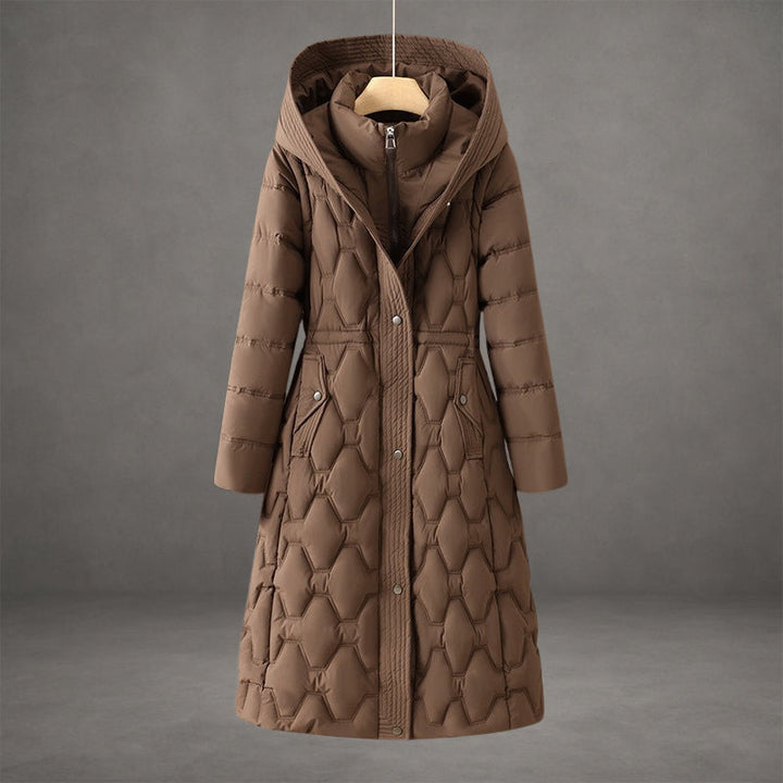 Avishag - Cappotto Lungo Imbottito Con Cappuccio