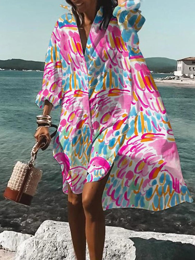 Calogera - Elegante Abito A Camicia Dal Taglio Ampio