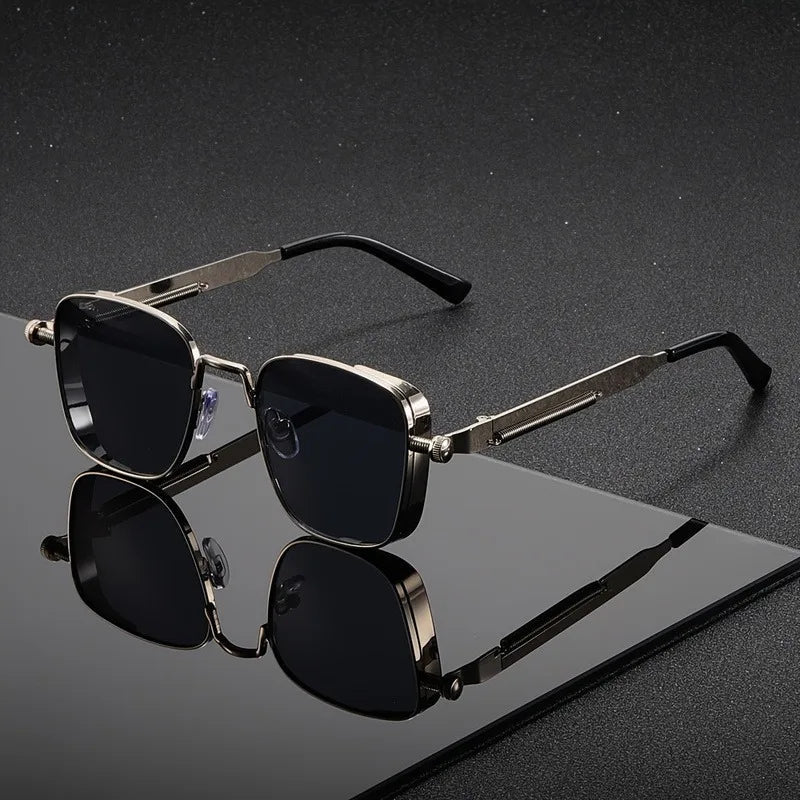 Modernglare - Occhiali Da Sole Quadrati in Stile Steampunk