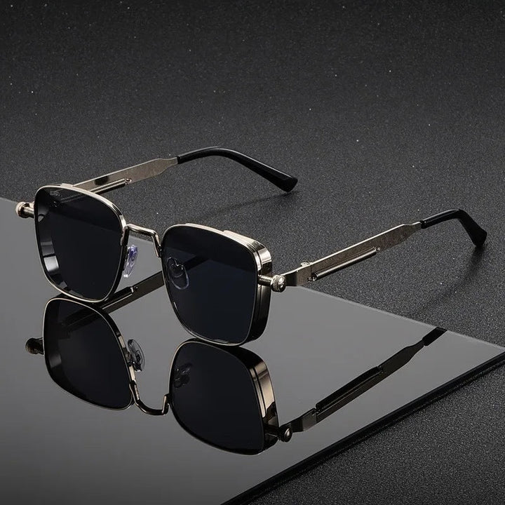 Modernglare - Occhiali Da Sole Quadrati in Stile Steampunk