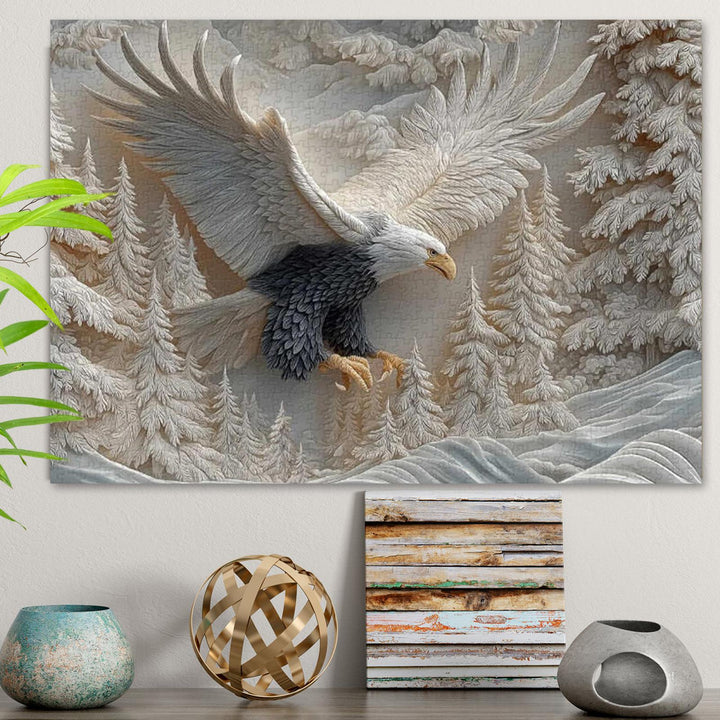 TalonCraft - Puzzle Decorativo da Interno con Aquila Intagliata