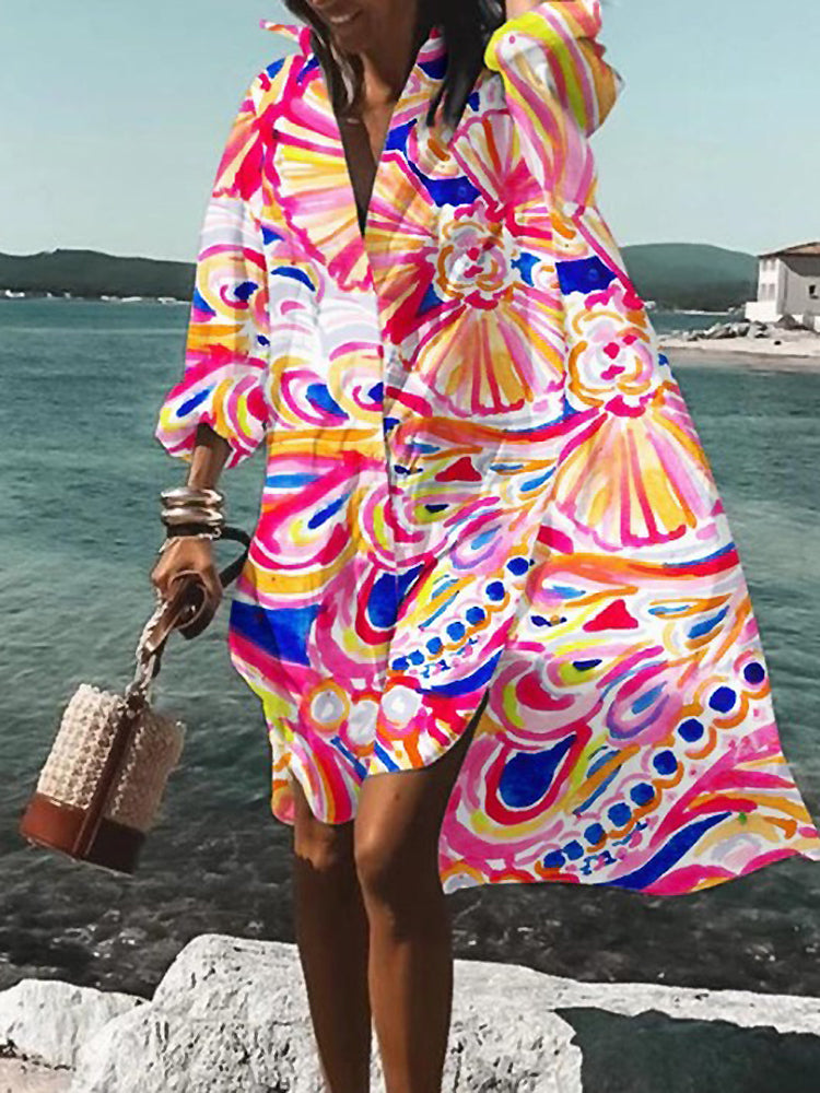 Calogera - Elegante Abito A Camicia Dal Taglio Ampio