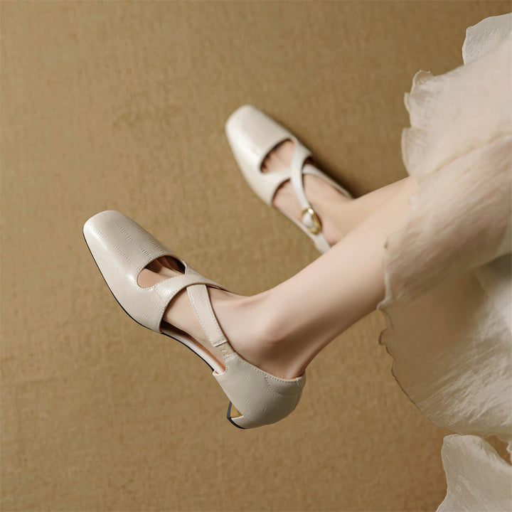 Malena - Scarpe in Pelle Con Cinturini Incrociati
