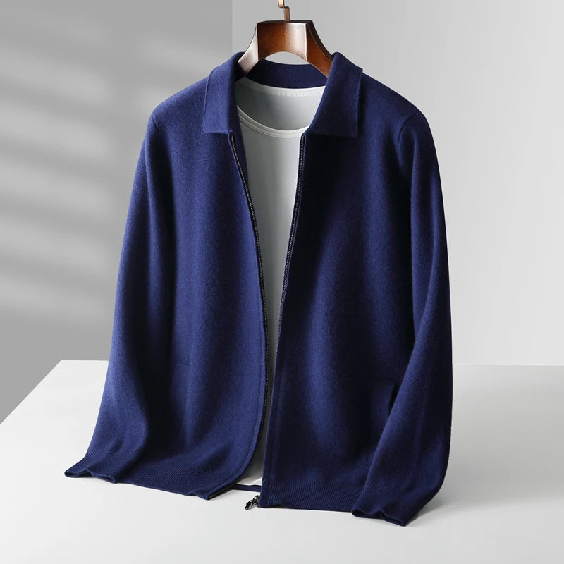 Quinton - Cardigan In Cashmere Con Cerniera