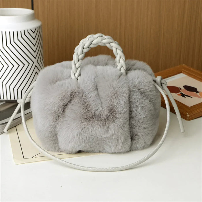 Narnia - Borsa a Tracolla in Peluche Color Zucca