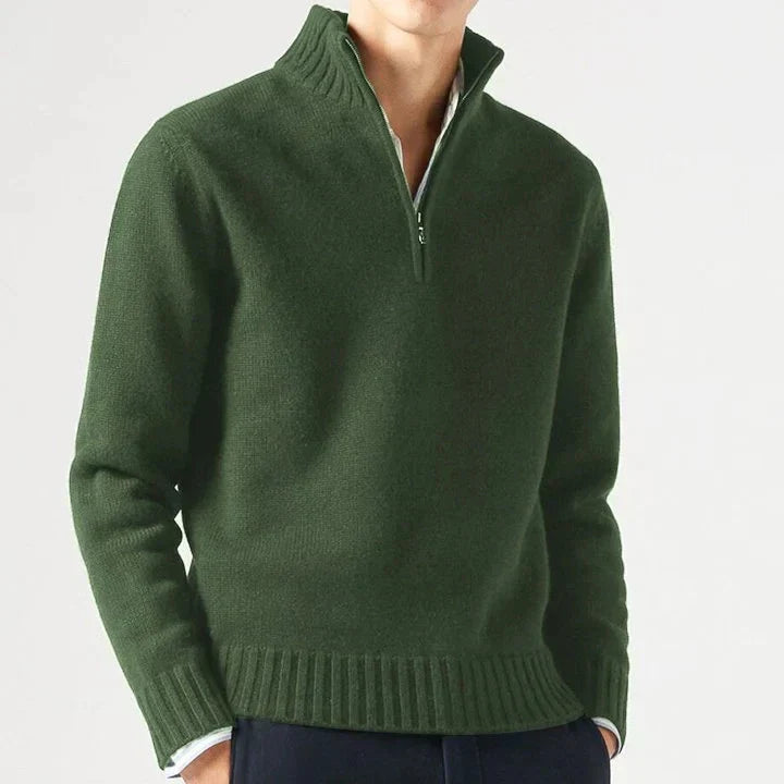 Larsen - Maglione Lavorato a Maglia Con Mezza Zip