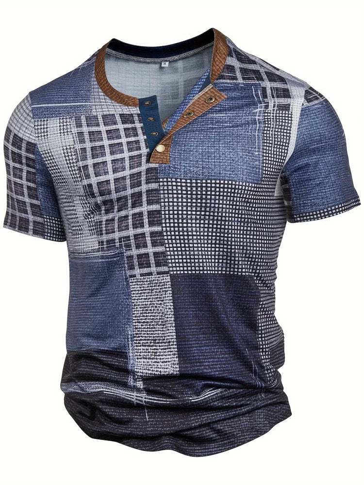 Edson - Elegante Camicia Con Stampa Patchwork