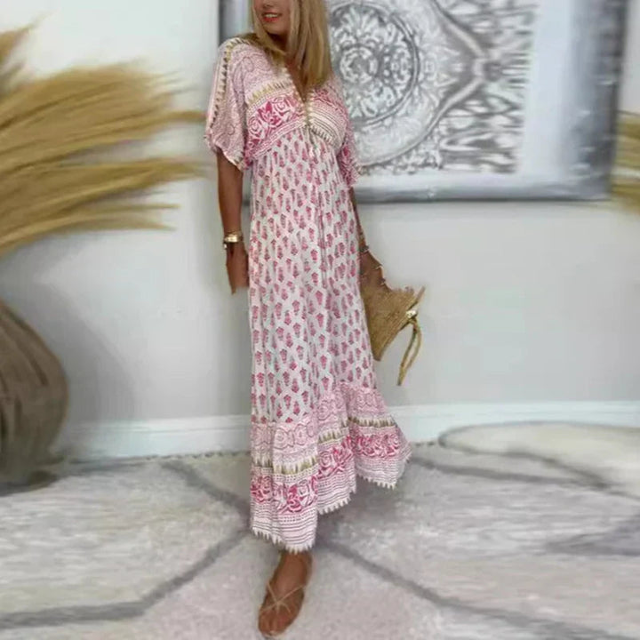 Krista - Abito Lungo Boho Con Stampa