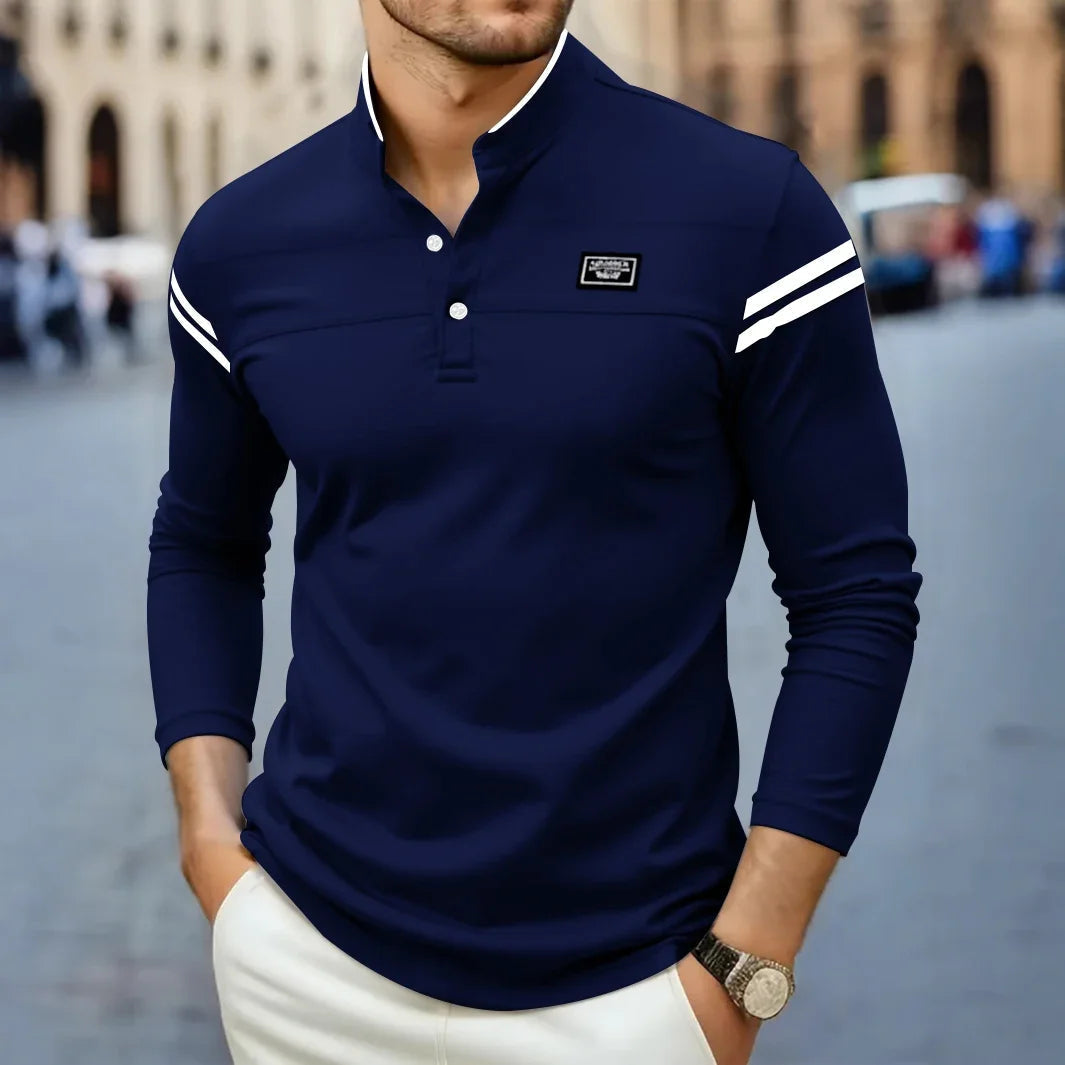 Grayson - Camicia Casual a Maniche Lunghe Con Strisce Sulle Spalle