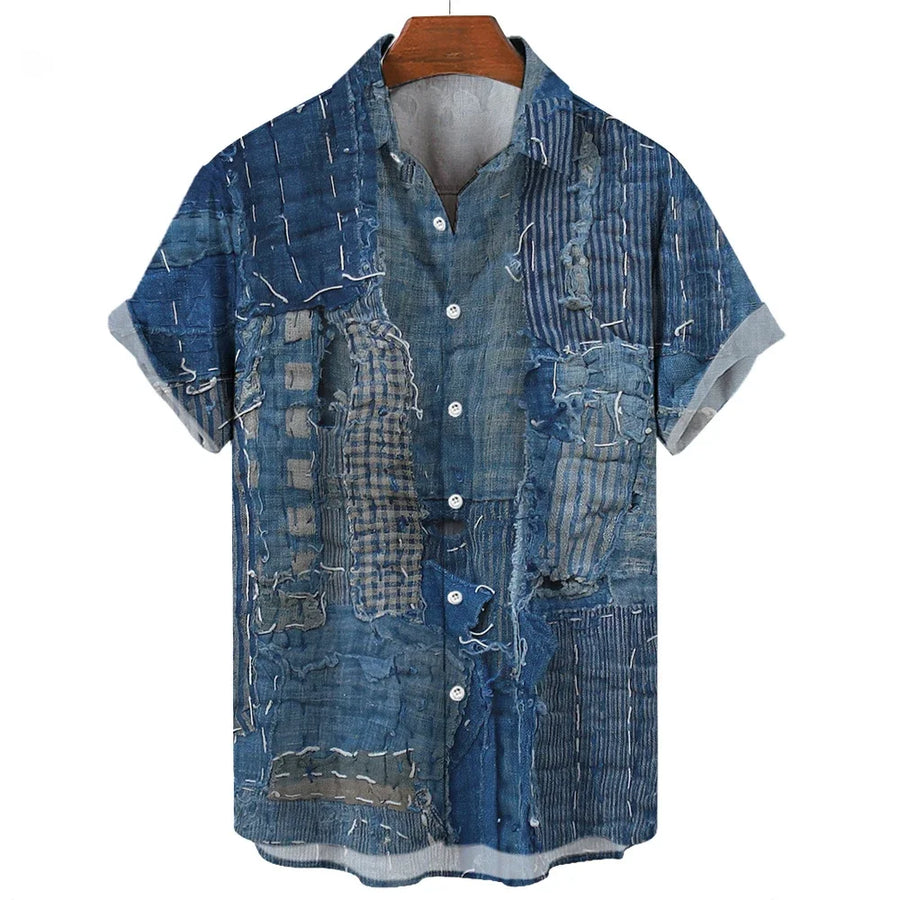 Eleazar - Camicia Patchwork Geometrico