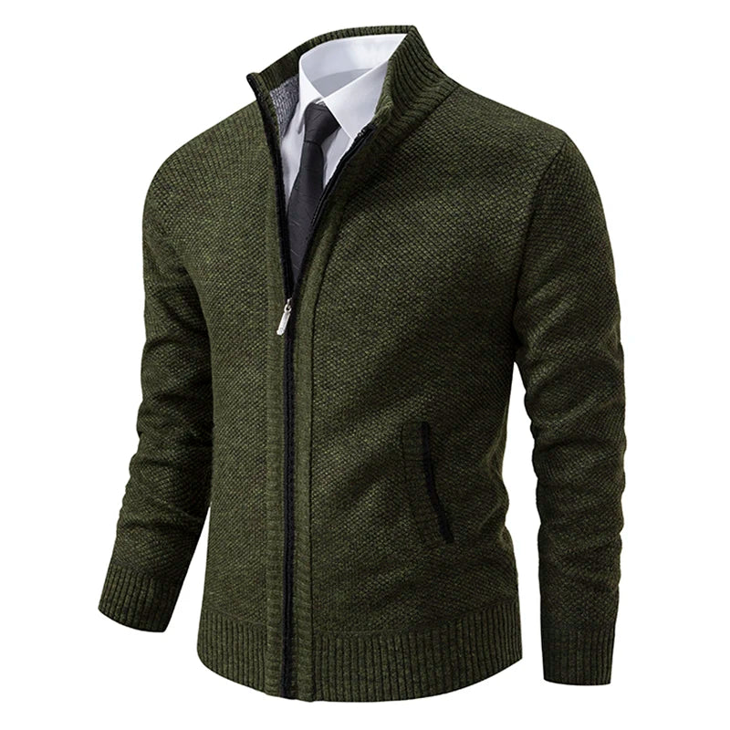 Yitzhak - Cardigan Casual Lavorato a Maglia Con Collo Alto