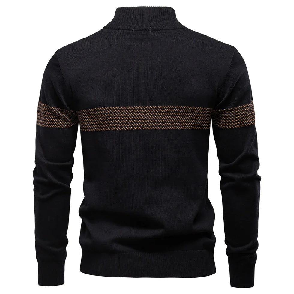 Amitai - Maglione Classico in Maglia Con Mezza Zip