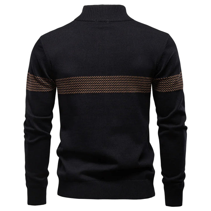 Amitai - Maglione Classico in Maglia Con Mezza Zip