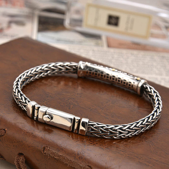 Jalair - Bracciale a Cordino in Acciaio Inossidabile Con Incisione