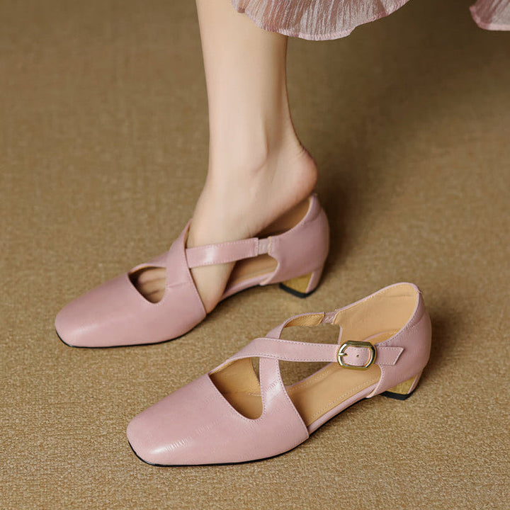 Malena - Scarpe in Pelle Con Cinturini Incrociati