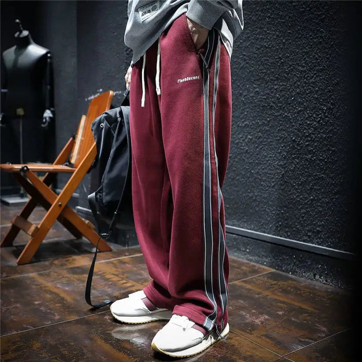 Krause - Pantaloni a Gamba Larga Con Strisce Laterali
