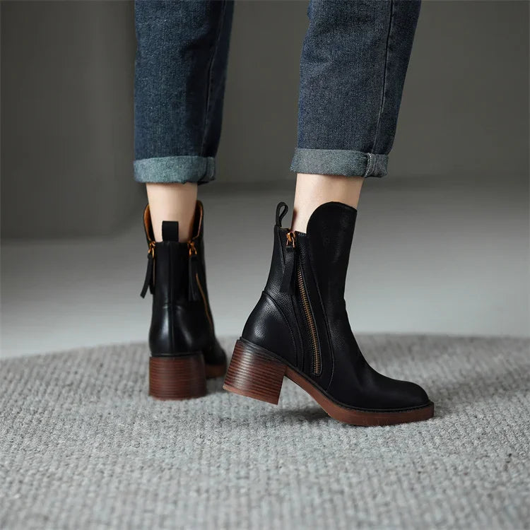 Marcy - Eleganti Stivaletti Con Tacco Blocco