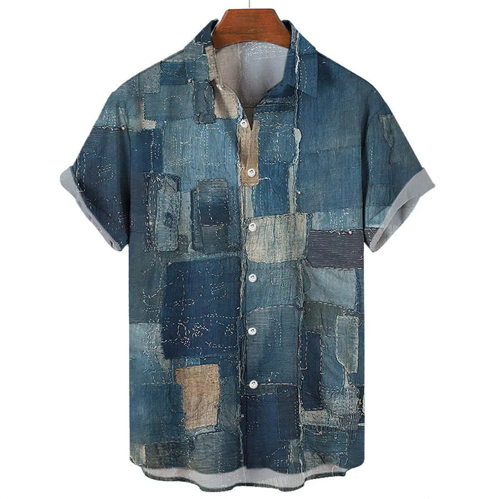 Eleazar - Camicia Patchwork Geometrico