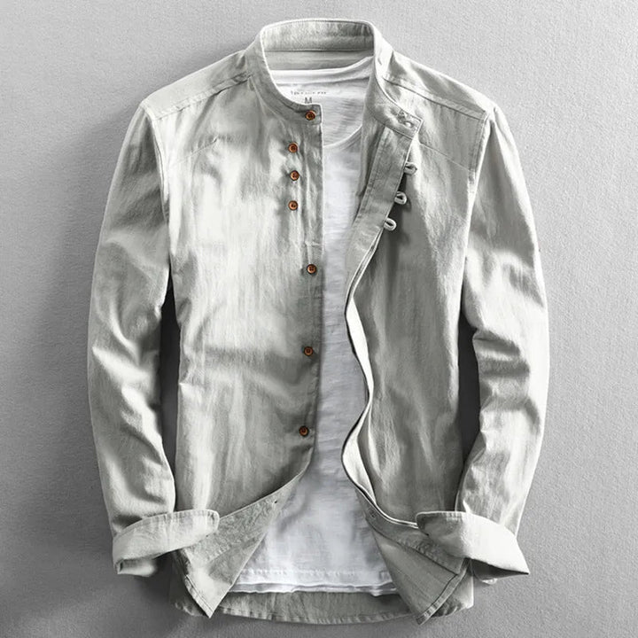 Hrvoje - Camicia Elegante Con Collo Alla Coreana