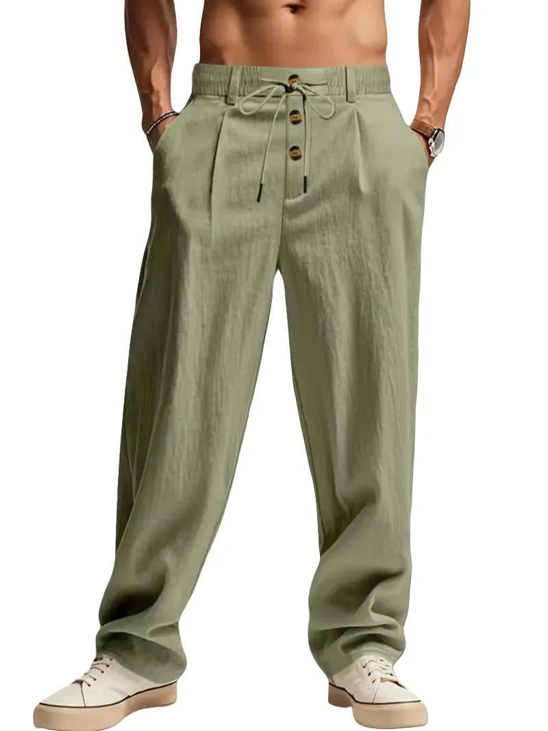 Gencio - Pantaloni Comodi in Lino