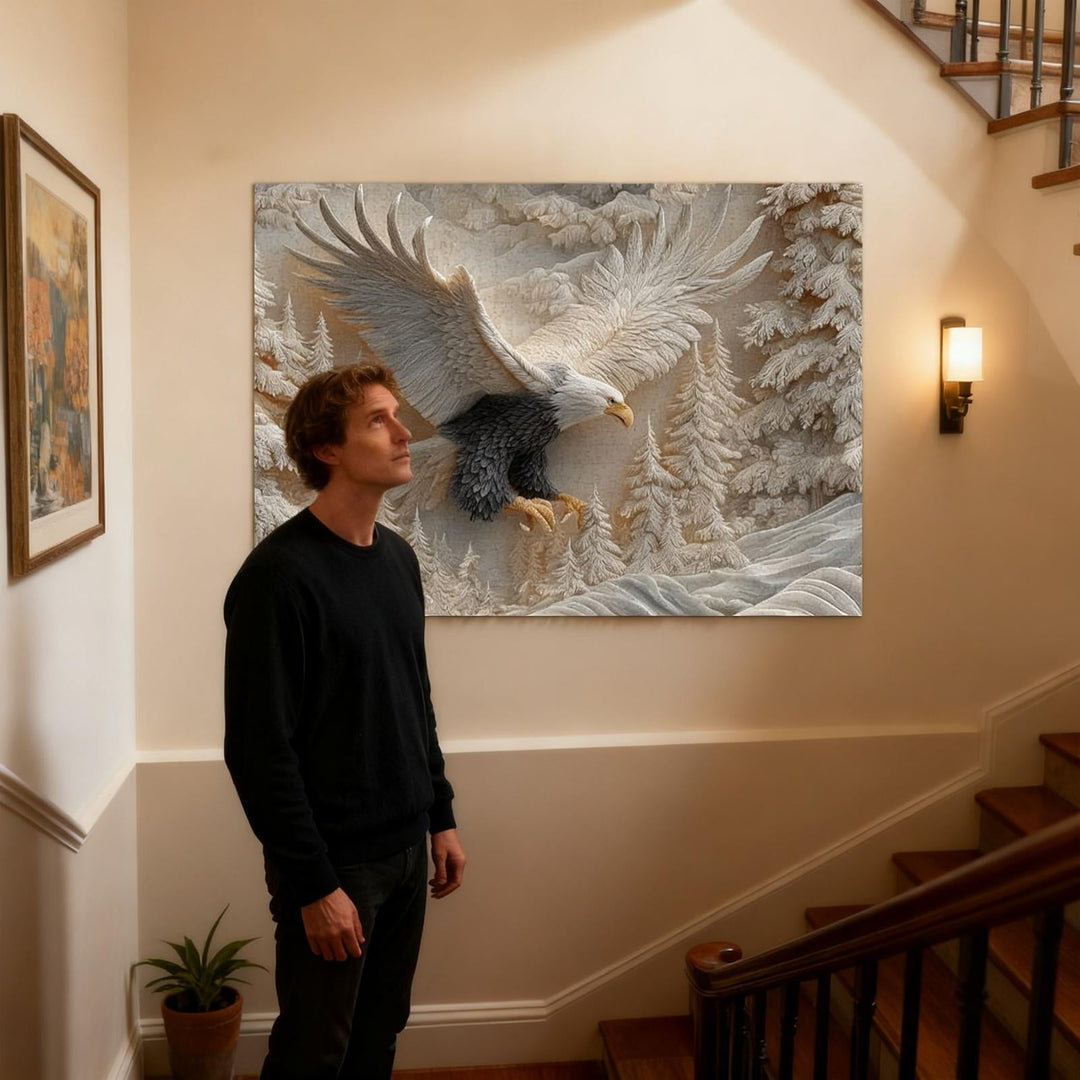 TalonCraft - Puzzle Decorativo da Interno con Aquila Intagliata