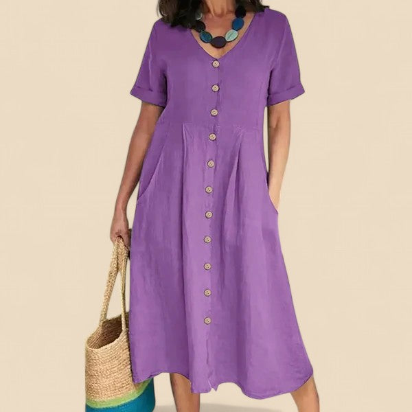 Vivienne - Abito In Cotone a Maniche Corte
