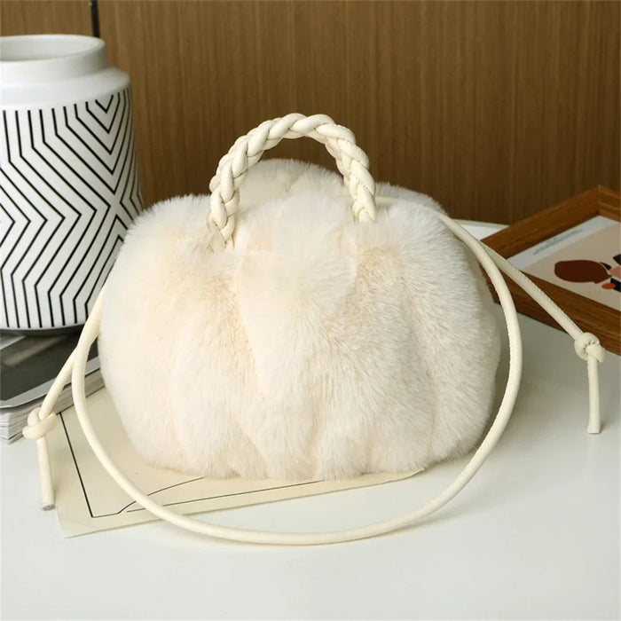 Narnia - Borsa a Tracolla in Peluche Color Zucca