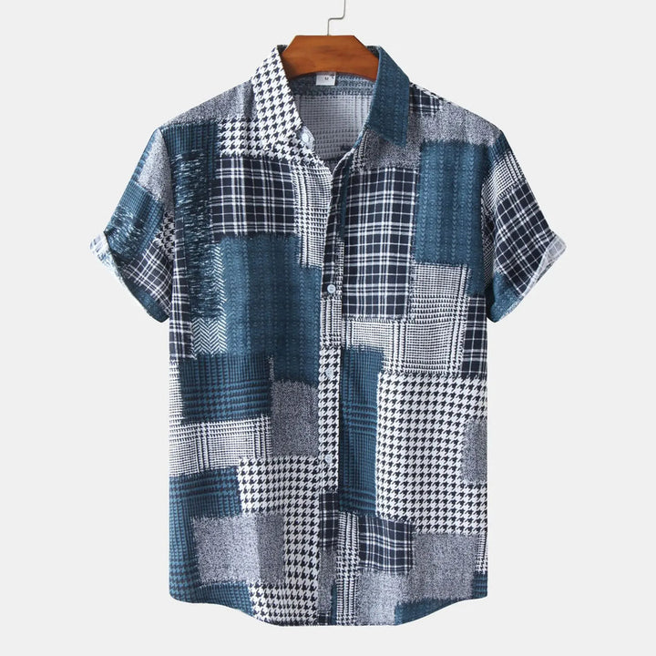 Eleazar - Camicia Patchwork Geometrico