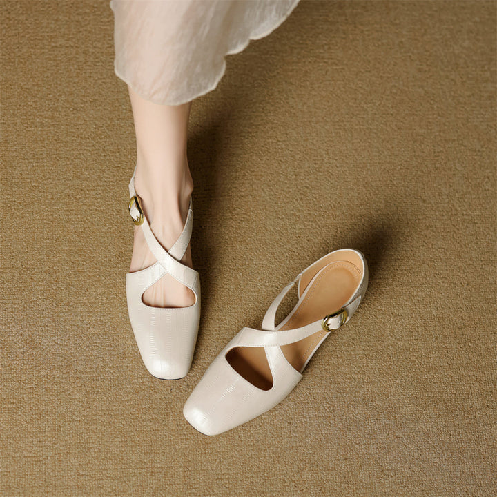 Malena - Scarpe in Pelle Con Cinturini Incrociati