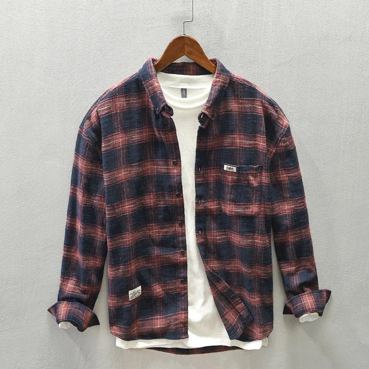 Jony - Camicia Classica a Maniche Lunghe a Quadri