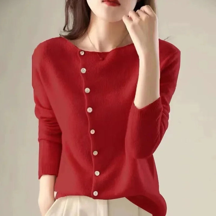 Huerta - Elegante Cardigan Lavorato a Maglia Con Bottoni