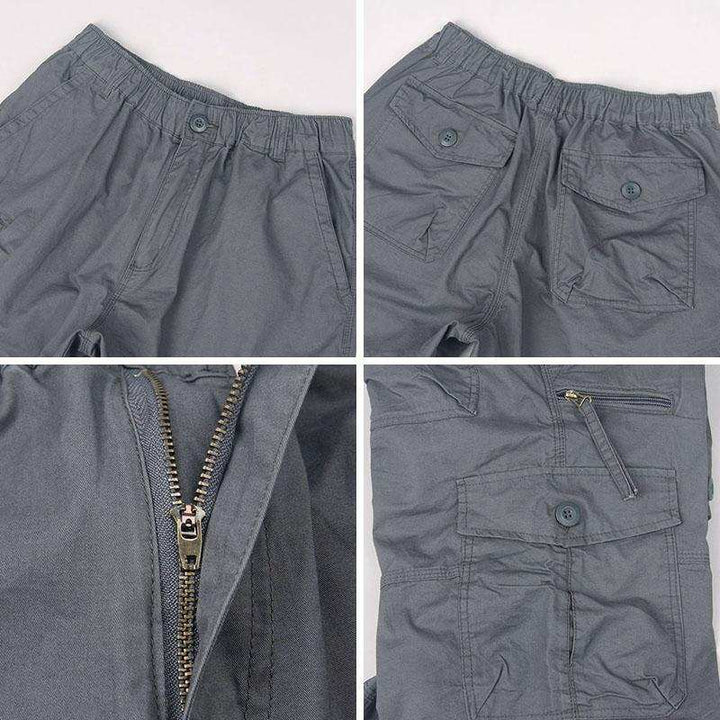 Esman - Pantaloncini Cargo con Elastico in Vita